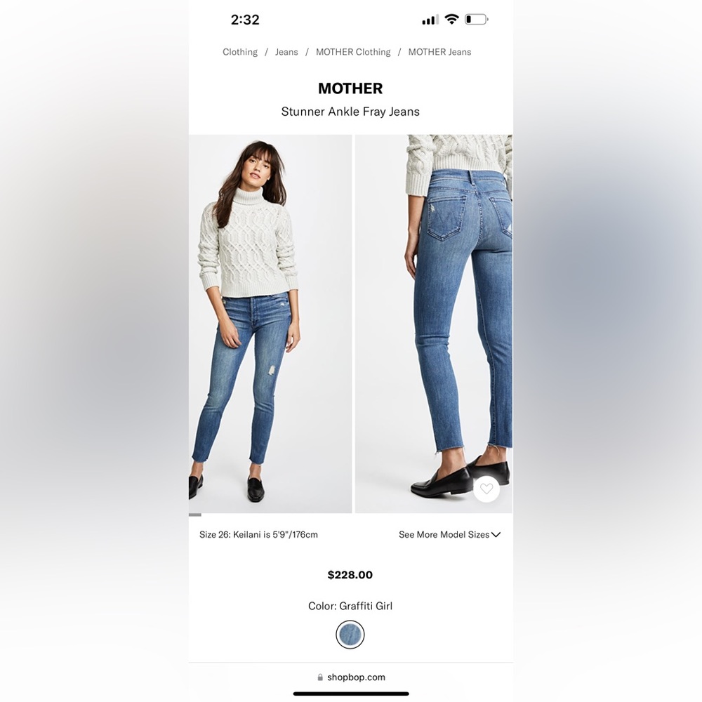 Mother Jeans size 25, Stunner Ankle Fray Jeans